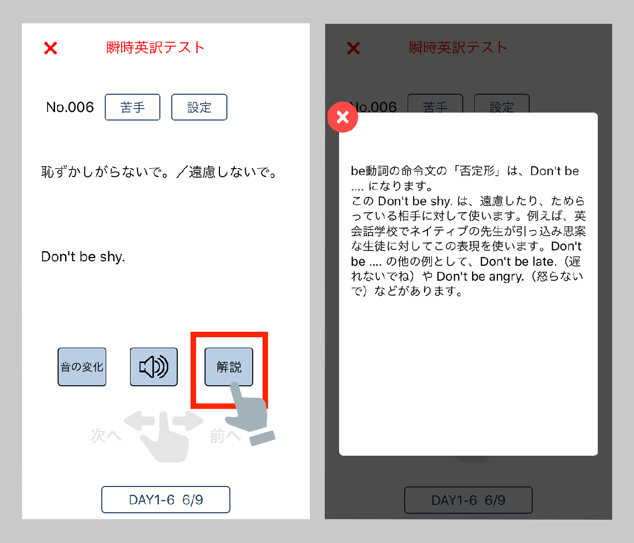 「解説」ボタンの説明