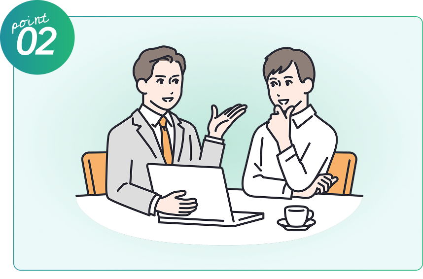 Point 01 転職後定着率９５％